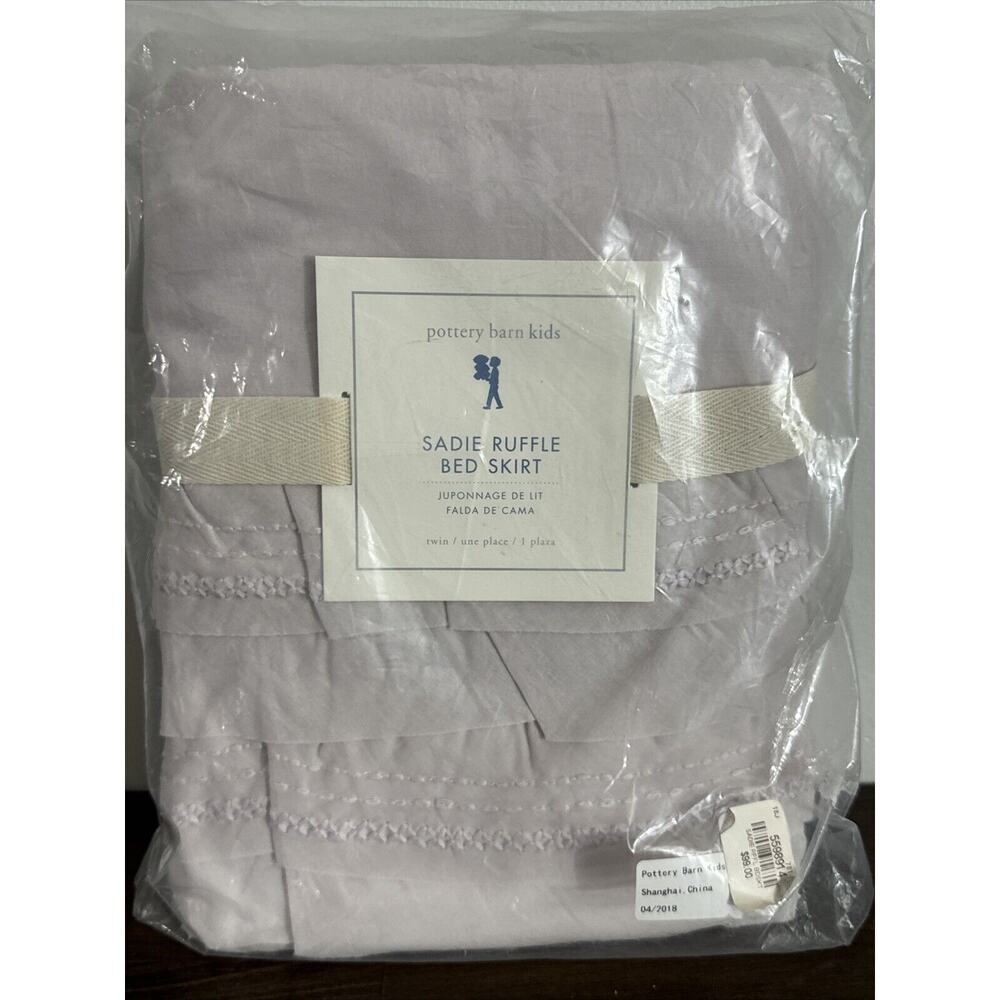 NEW NWT Pottery Barn Kids Sadie Ruffle Bed Skirt Lavender Twin